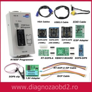 Programator memorii auto RT809F LCD ISP + adaptoare + BIOS + EDID Cable