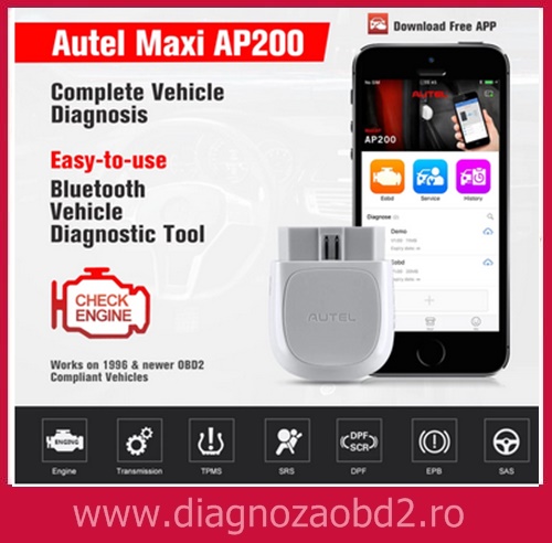 Tester diagnoza auto Autel Maxi Ap200 BT multimarca , versiunea 2022