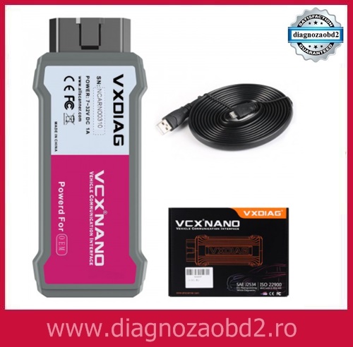 Tester diagnoza auto VXDIAG VCX NANO USB – pt. Renault, cu program Can.Clip v129